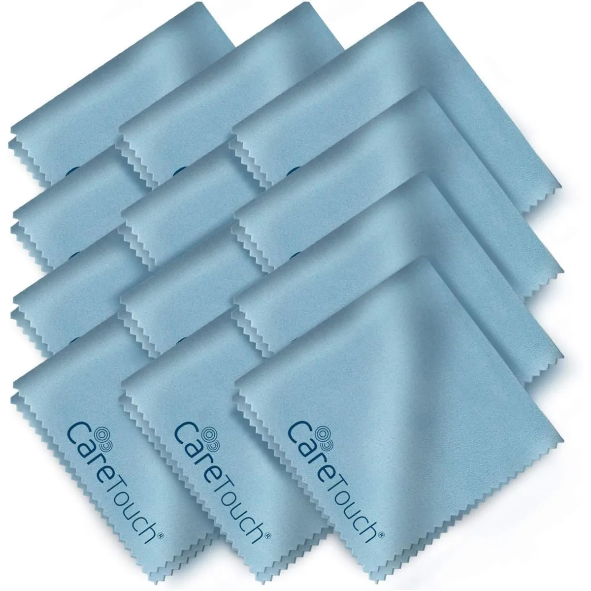  Care Touch Microfiber Glass Care Cloth 12 Pack Blue — product photo