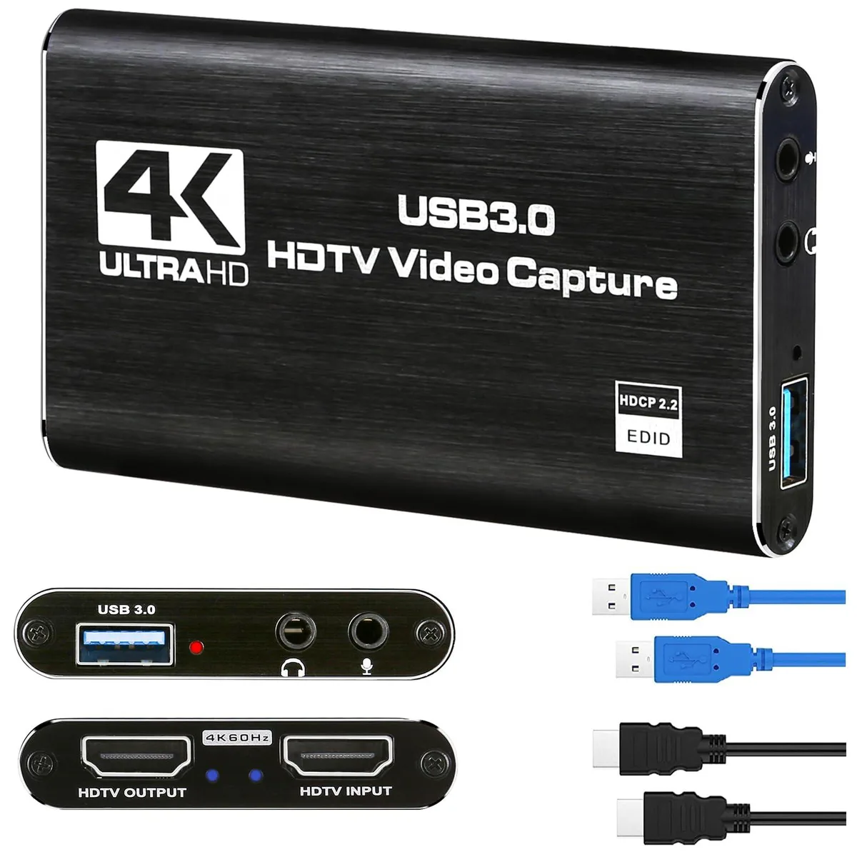 WRIARICH WRIARICH VC247 4K@60Hz input USB 3.0 1080p capture card — product photo
