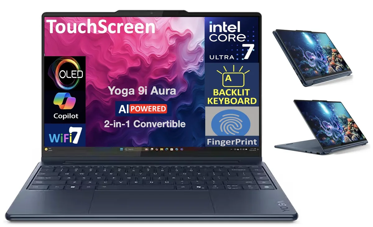 Lenovo Lenovo Yoga 2-in-1 laptop 14.0" OLED 2.8K 120Hz Ultra 7-258V 32GB LPDDR5X 1TB — product photo