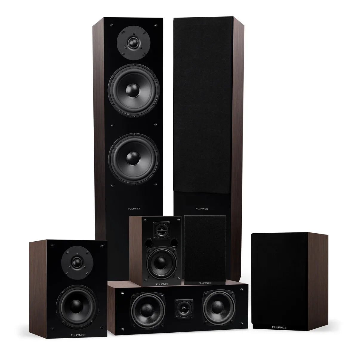 Fluance Fluance SX70WR Elite 7.0 Channel Home Audio Speaker System Walnut — product photo