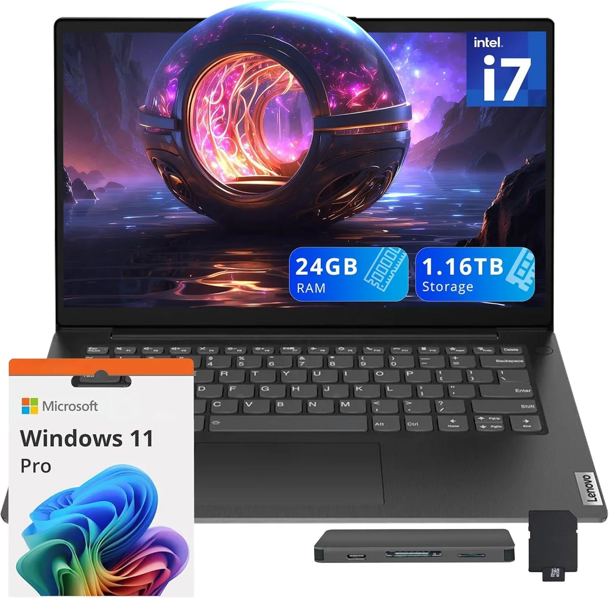 Lenovo Lenovo V14 14" FHD i7-13620H 24GB DDR4 1.16TB Windows 11 Pro Black — product photo