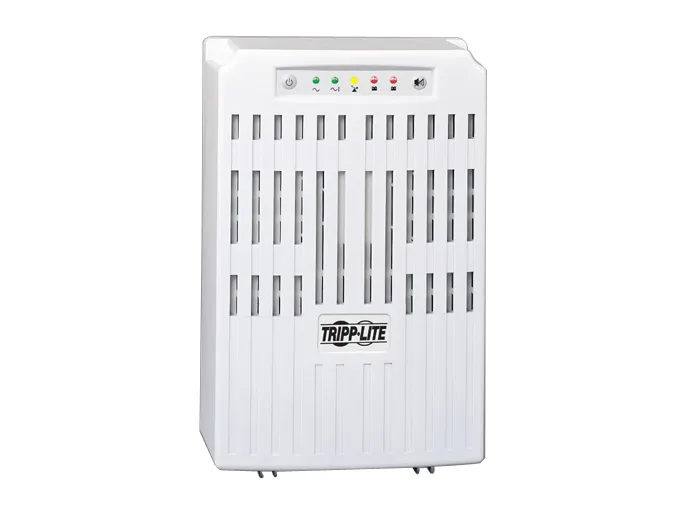Tower UPS in black finish with front display panel and nine rear outlets