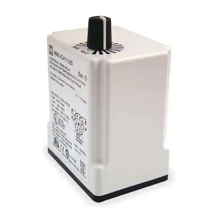 Transparent sealed relay with octal base and rotary knob