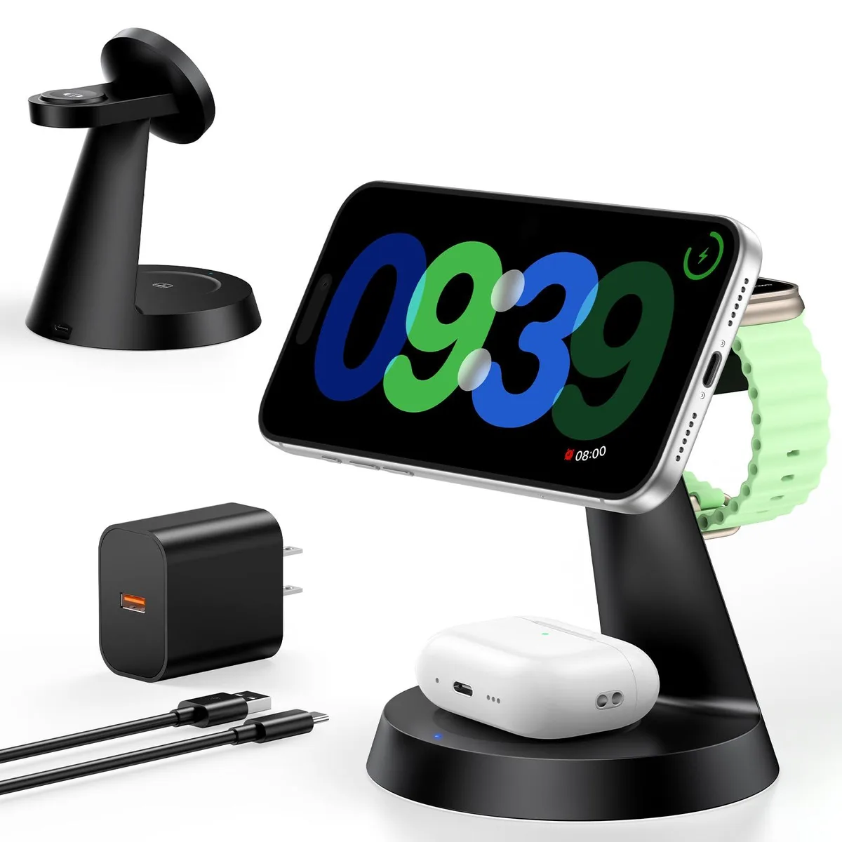  Briteve F9 3-in-1 Magnetic Charging Station Black — product photo