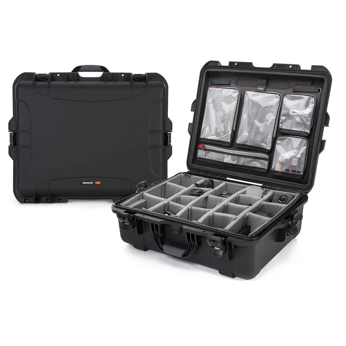 NANUK NANUK 945 camera case with lid organiser and padded divider, black — product photo