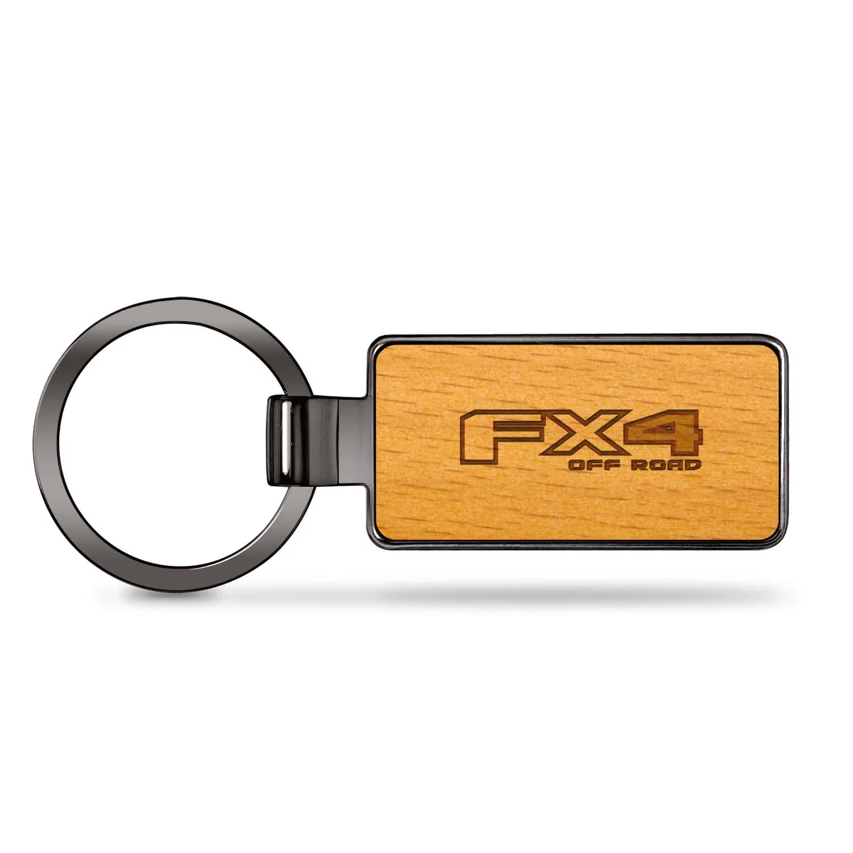 iPick Image, LLC iPick Image, LLC Ford FX4 Off Road Maple Wood Gunmetal Frame Key Chain — product photo