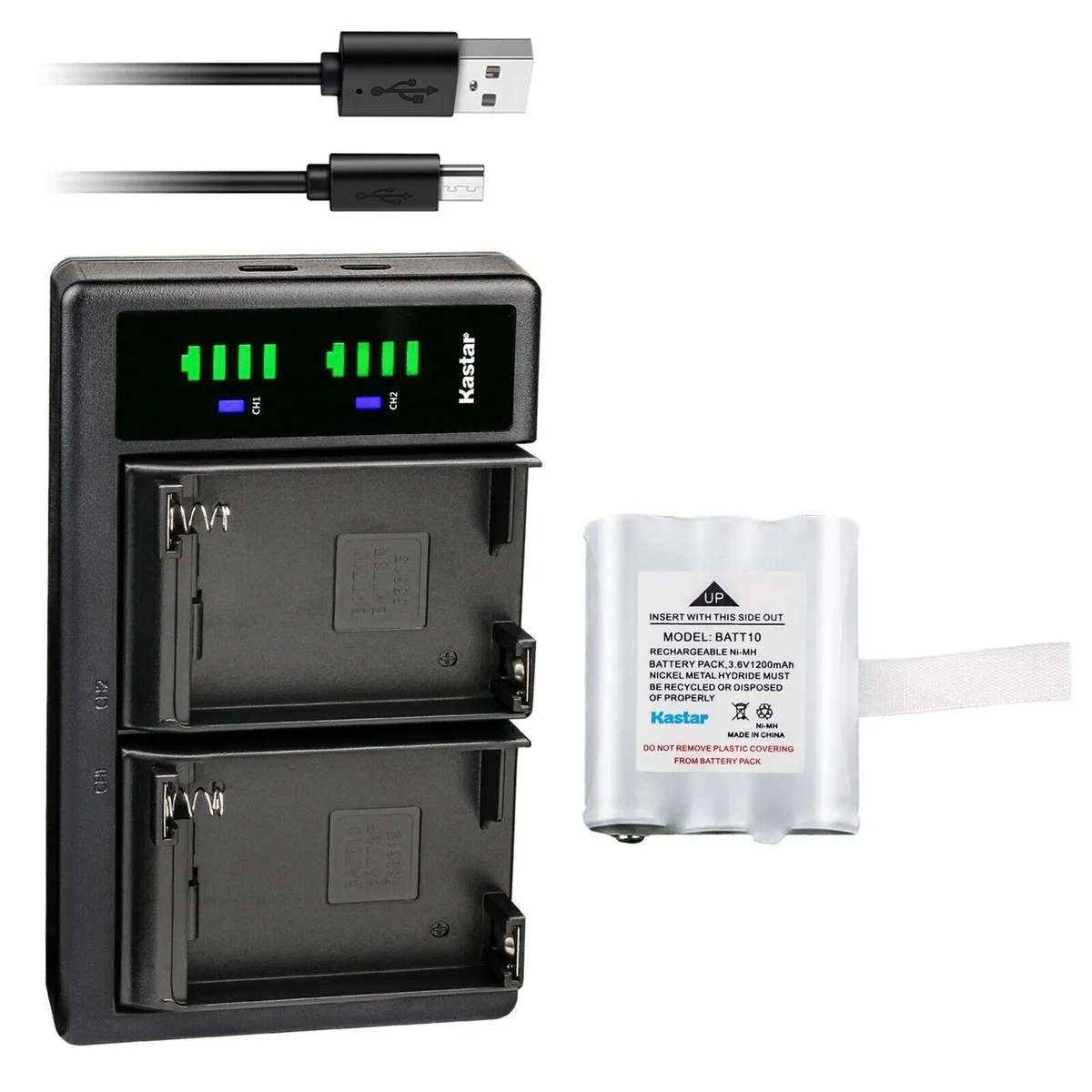 Kastar Kastar LTD2 USB Dual Charger for Midland BATT10 AVP13 T71 T75 T77 T79 X-Talker — product photo