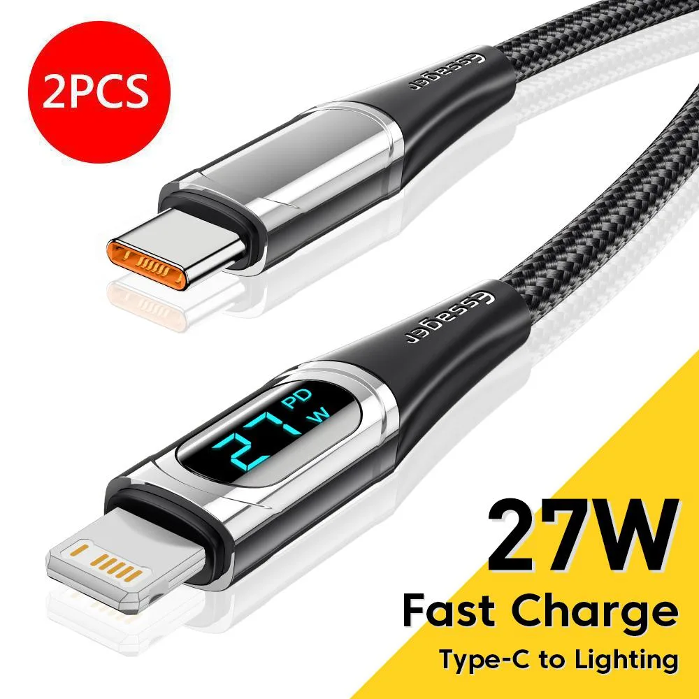 LUOM LUOM Essager YDI USB-C to Lightning cable 3.3 ft 2-pack 20W MFi certified black — product photo