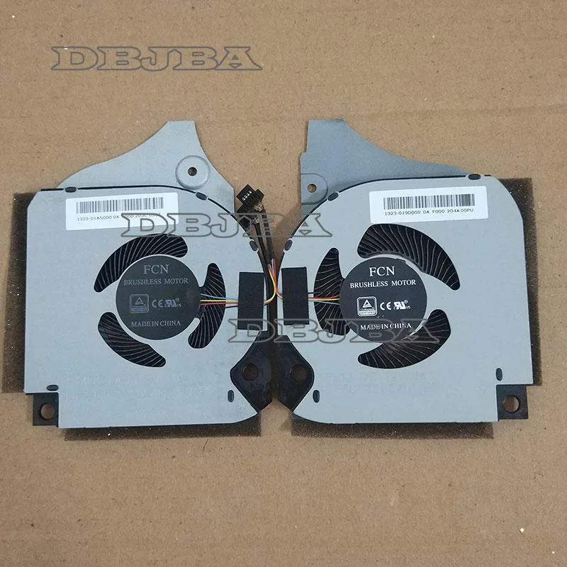 Black laptop cooling fan with wire connector visible