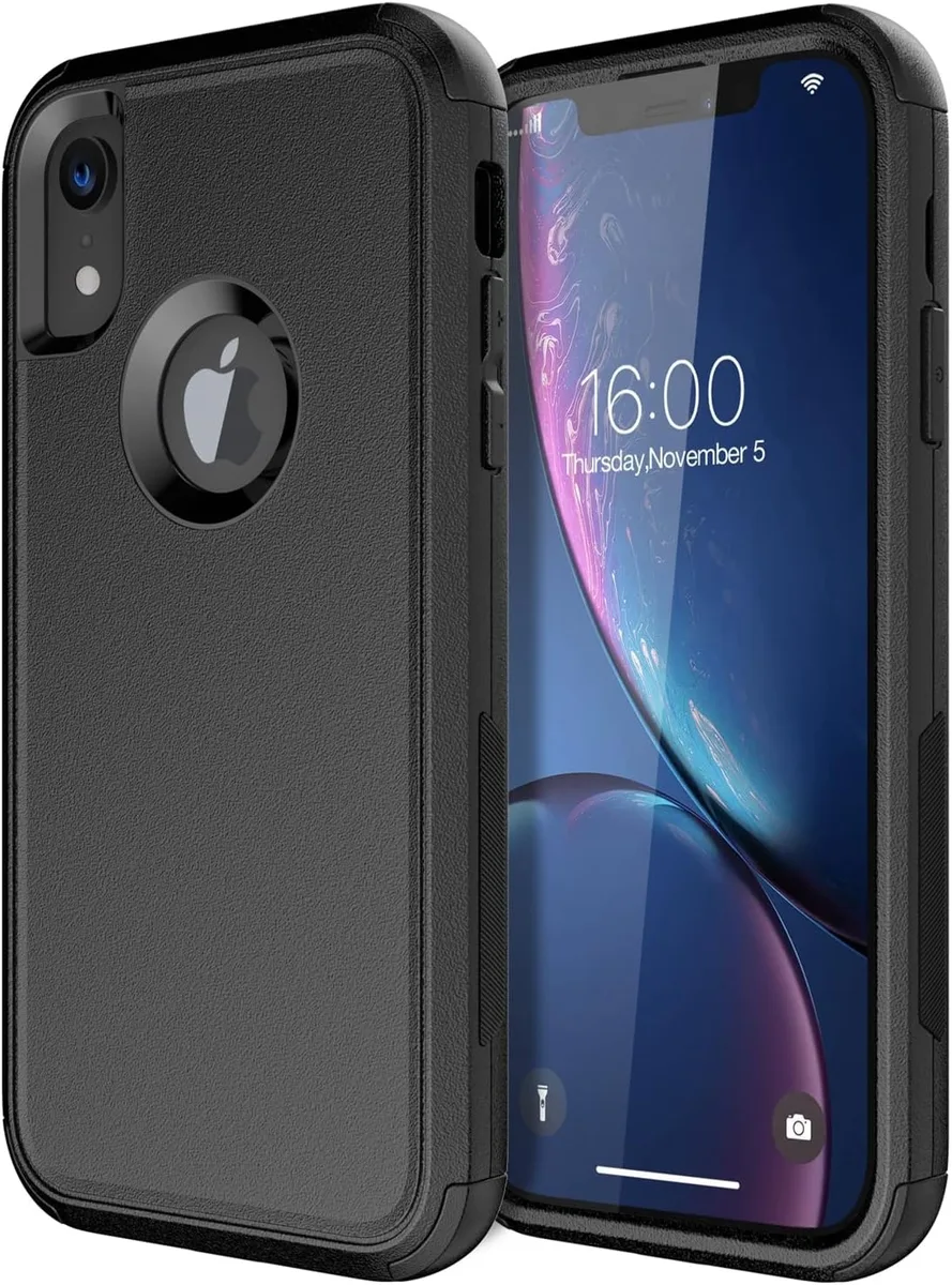 Transcend rugged case for iPhone XR 6.1 inch, multi-layer black finish with raised edges