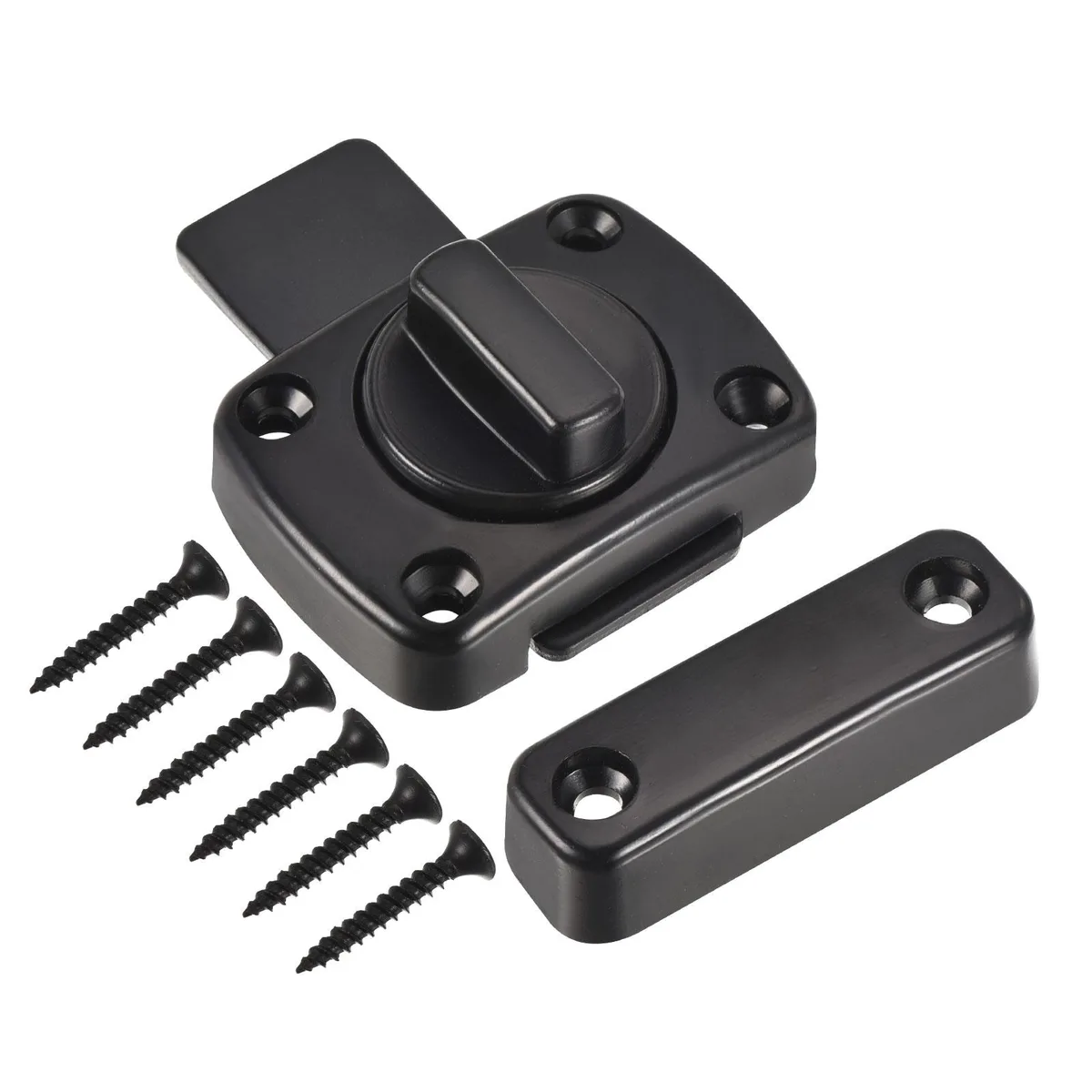 Unique-Bargains Unique-Bargains Swivel Bolt Latch 2.17" x 1.57" Zinc Alloy Black — product photo