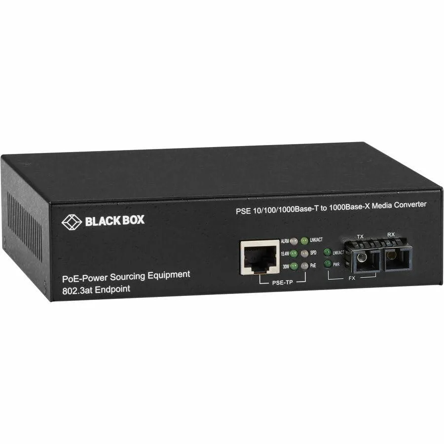 Black Box Corporation Black Box LPS500AMMSCR3 PoE Media Converter — product photo