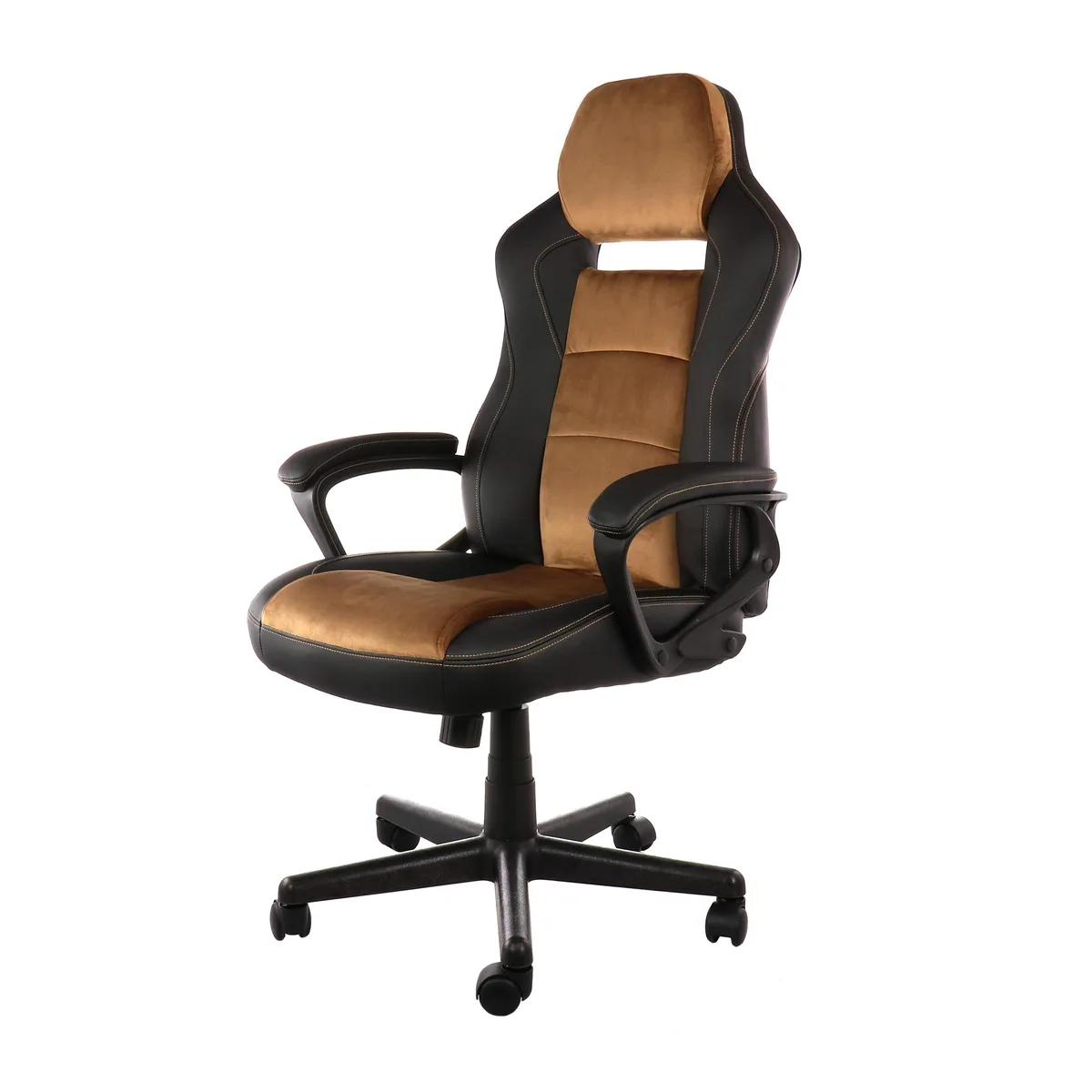Elama Elama High Back Adjustable Faux Leather Office Chair Black Brown — product photo