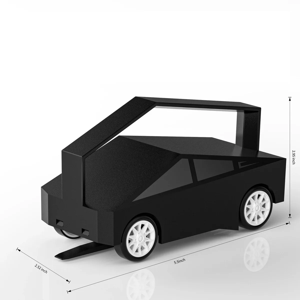 Black plastic wrap cutter with integrated glide wheels and concealed blade, compact rectangular shape