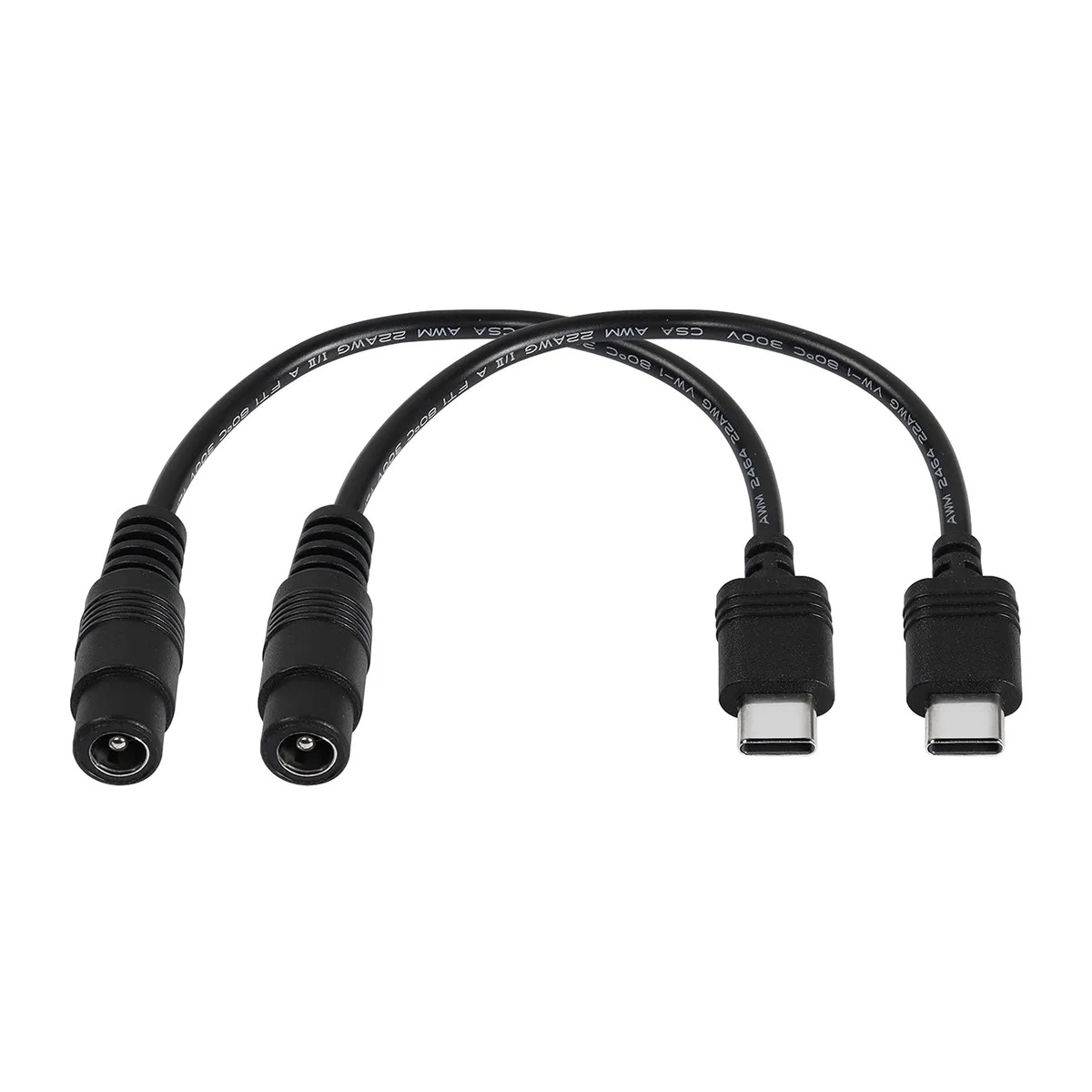 BUCIER BUCIER DC 5.5×2.1 mm Female to USB-C Adapter Cable 18.2 cm 2-Pack — product photo