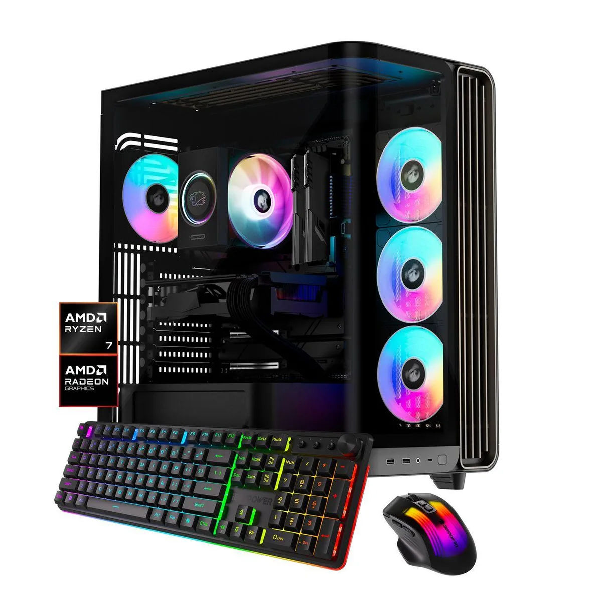 iBUYPOWER iBUYPOWER Trace Gaming PC Ryzen 7 9700F Radeon RX 9070 XT 32GB DDR5 1TB NVMe — product photo