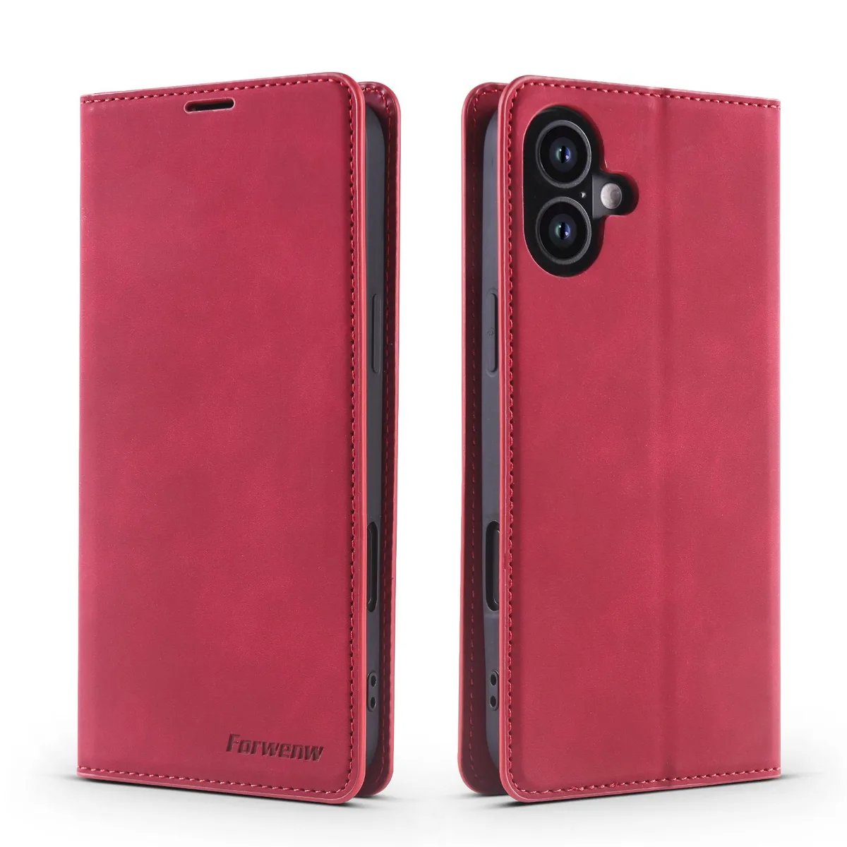 BONAEVER BONAEVER iPhone 16 6.1 inch PU Leather Wallet Case Red — product photo