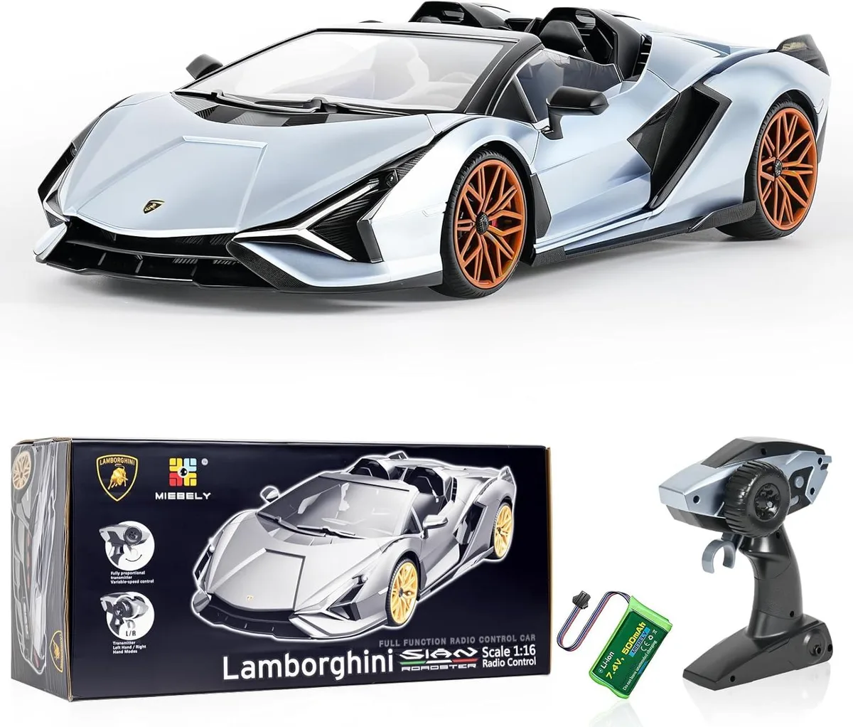 usbroway usbroway Lamborghini RC Car 1:16 Scale 12km/h 2.4GHz Light Blue — product photo