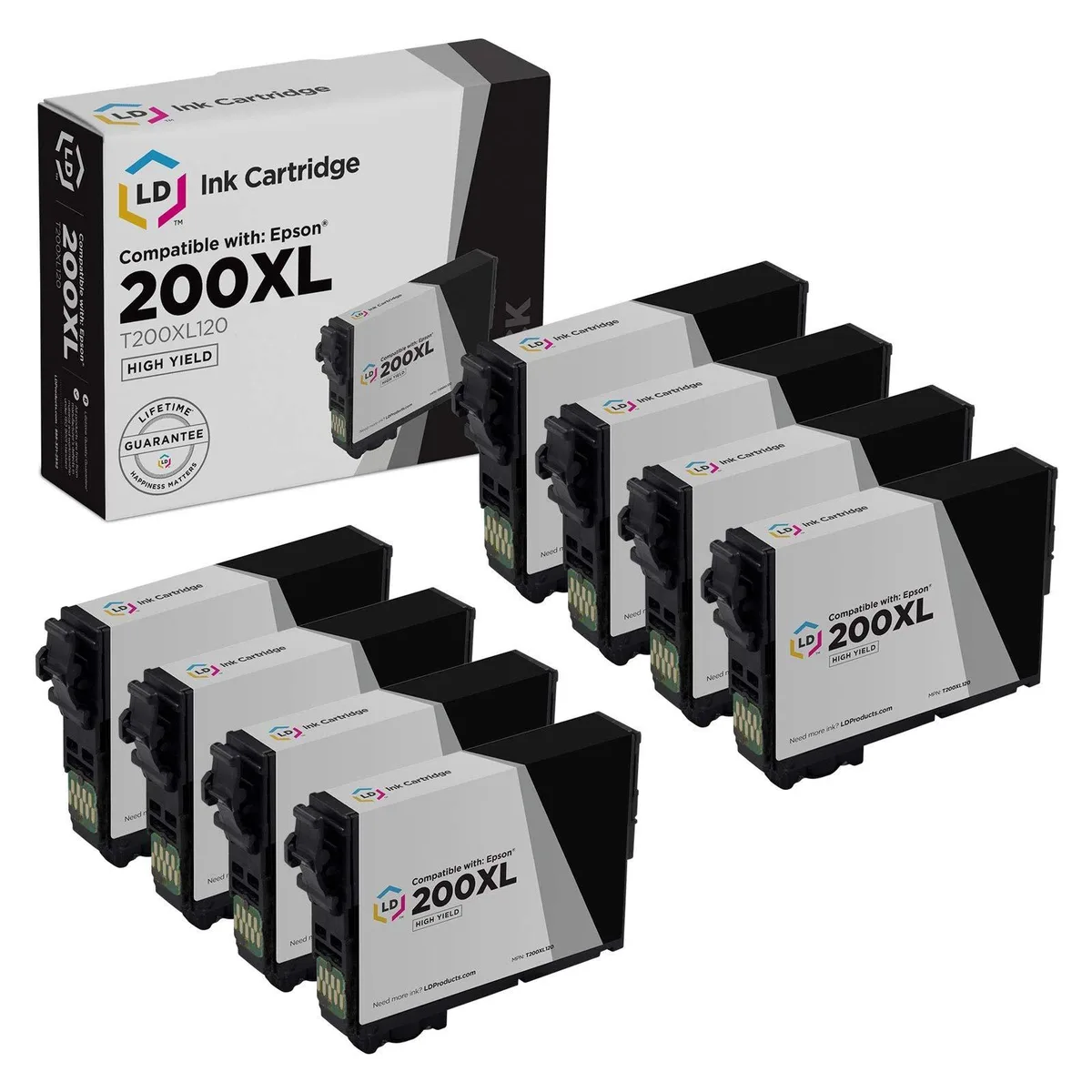 LD Products LD Products Epson 200XL Black Ink Cartridge 8-Pack — product photo