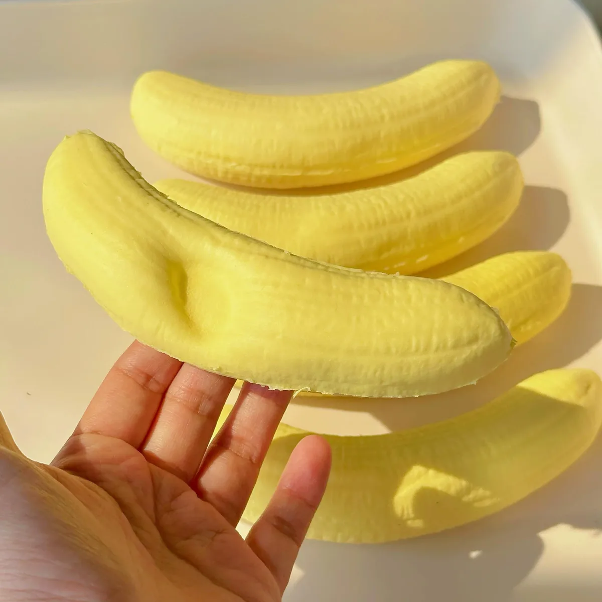  Banana Squeeze Toys 5 Pack Yellow TPR 1.6"L×1.4"W×2.9"H .06Ib — product photo