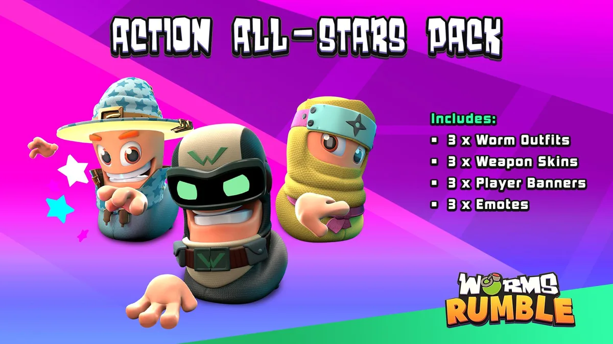 Team 17 Digital Team 17 Digital 60162 Worms Rumble Action All-Stars Pack downloadable game — product photo