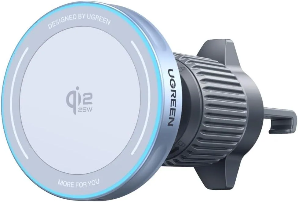 Hamzan Hamzan 25W MagFlow Wireless Car Charger Qi2 MagSafe Vent Mount iPhone 12-17 USB-C Cable — product photo