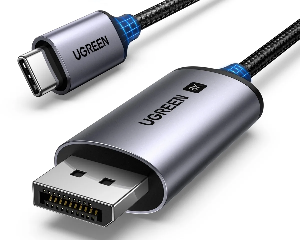 UGREEN 25158 USB-C to DisplayPort 1.4 cable 6.6ft 8K 60Hz 4K 240Hz 32.4Gbps — product photo