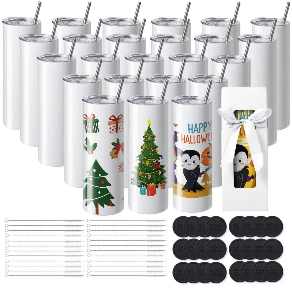 VEVOR VEVOR 24 Pack 20oz Skinny Straight Sublimation Tumblers — product photo