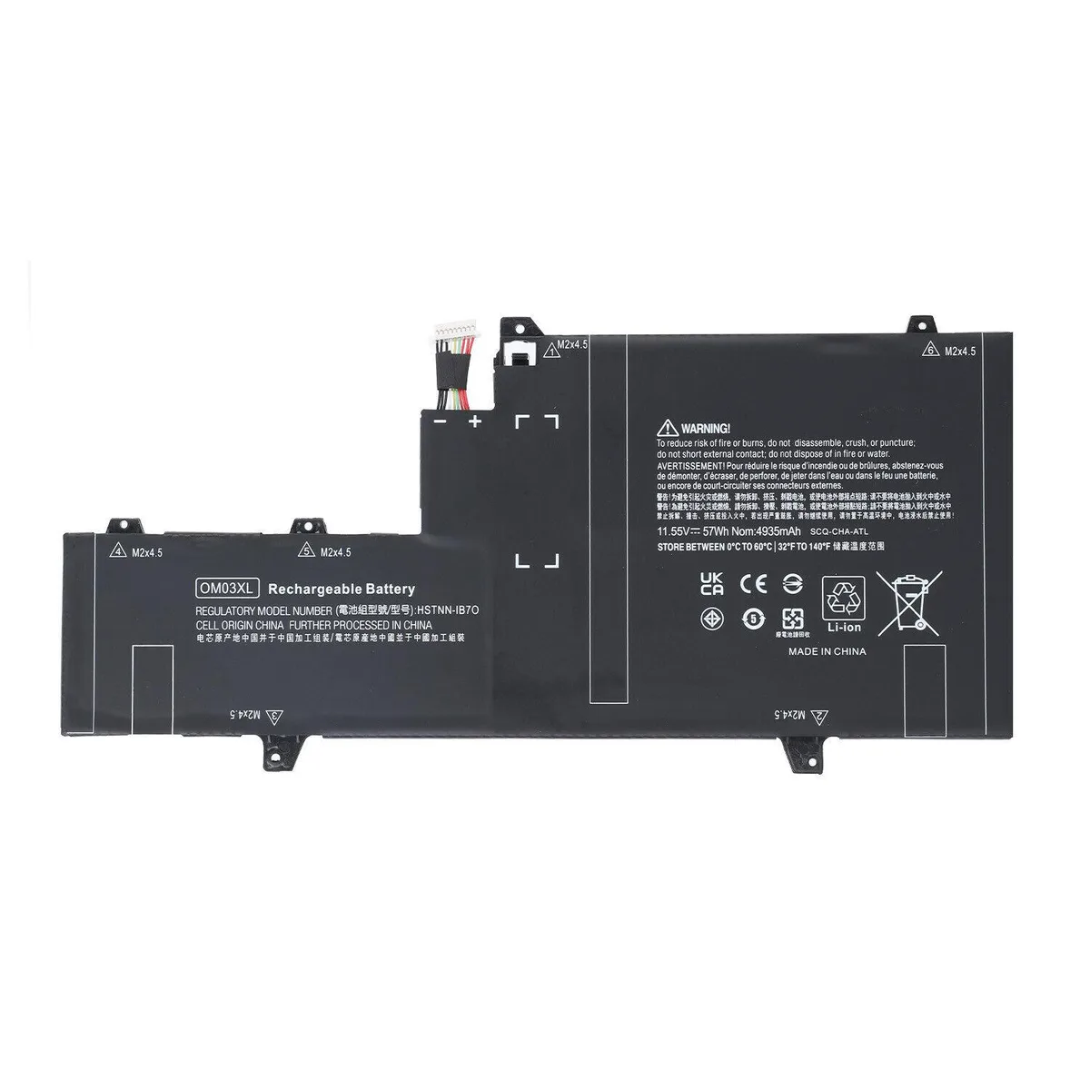 Damaite Damaite OM03XL 4-cell 11.55V 57Wh laptop battery for HP EliteBook x360 1030 G2 — product photo