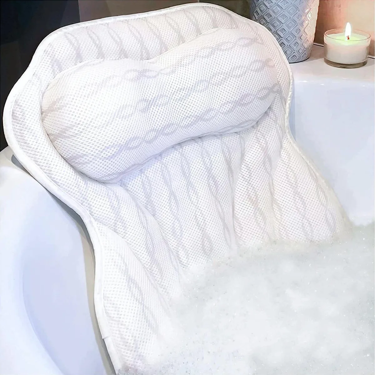 Altatac Altatac Luxury Bath Pillow 3D Air-Mesh 6 Suction Cups — product photo
