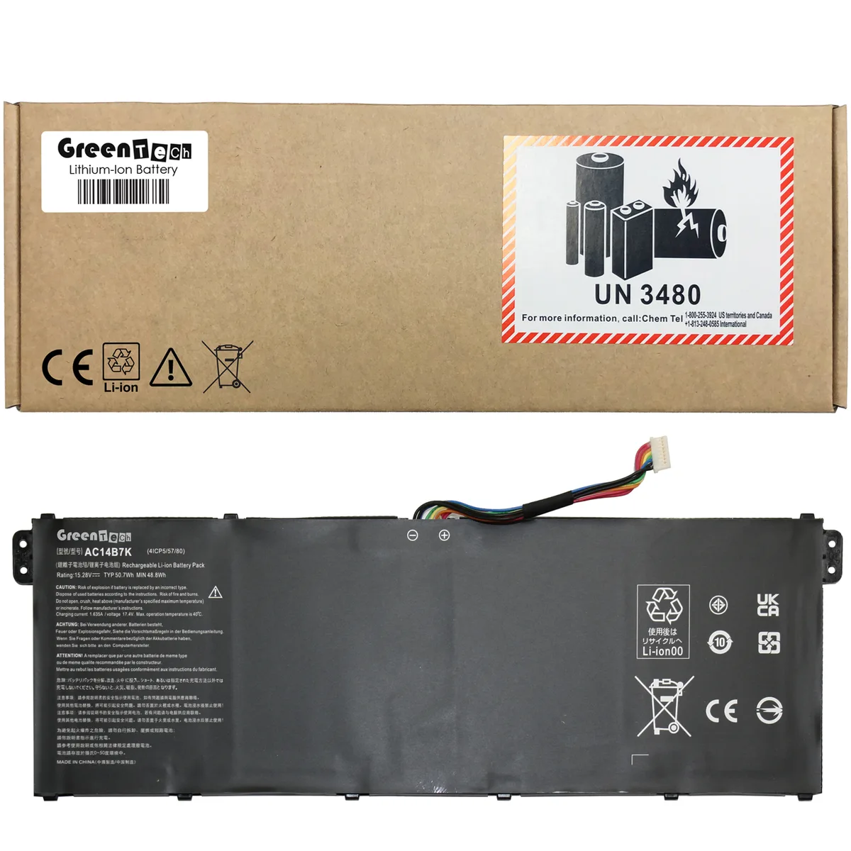 NShi NShi AC14B7K 50.7Wh 4-cell laptop battery — product photo