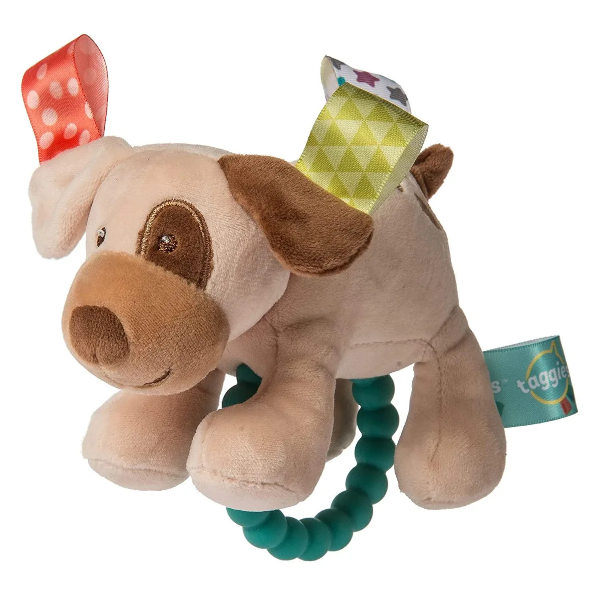 Mary Meyer Stuffed Toys Mary Meyer Stuffed Toys Taggies Soft Baby Rattle with Teether Ring 6-Inch Buddy Dog — product photo