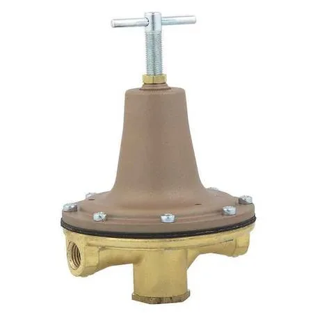 Brass pressure regulator, 3/8 inch FNPT connections, 0 to 50 psi range