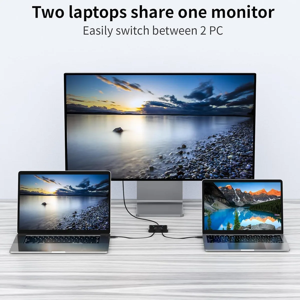 WRIARICH WRIARICH USB-C KVM Switch 2 Ports 8K@60Hz 4K@120Hz 100W Charging — product photo