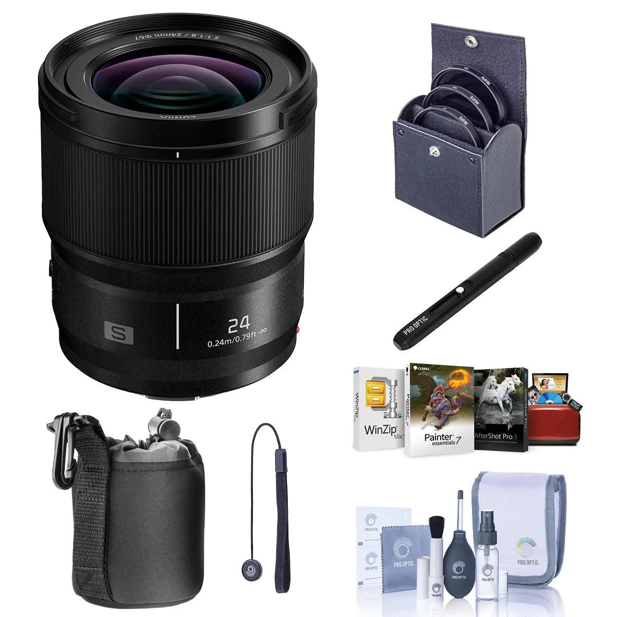 Panasonic Panasonic Lumix S 24mm f/1.8 L-Mount Lens with Mac Software, 67mm Filter Kit — product photo