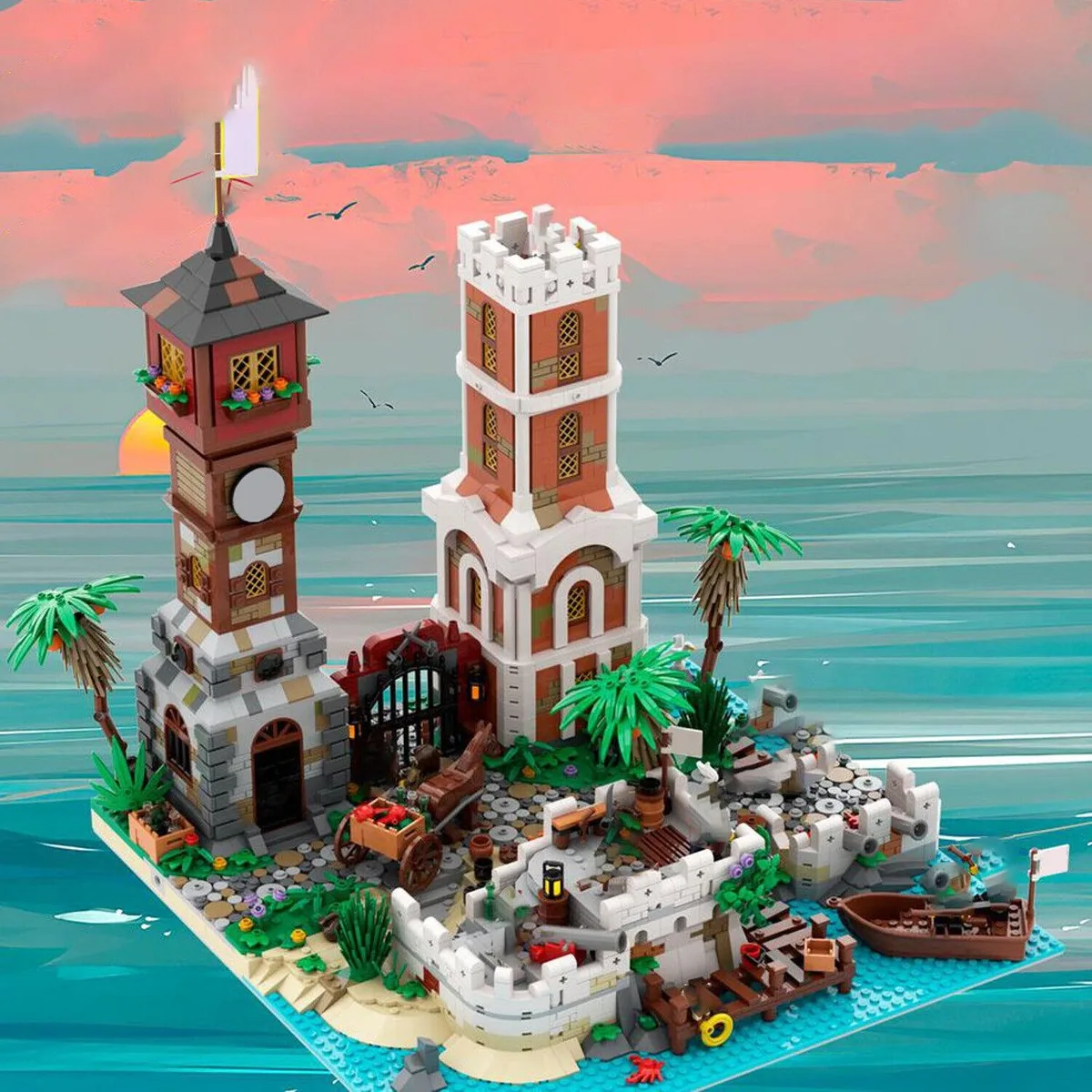 ZITIANYOUBUILD ZITIANYOUBUILD MOC-151046 3000-Piece Modular Pirates Town Gates &amp; Fortress Building Set — product photo