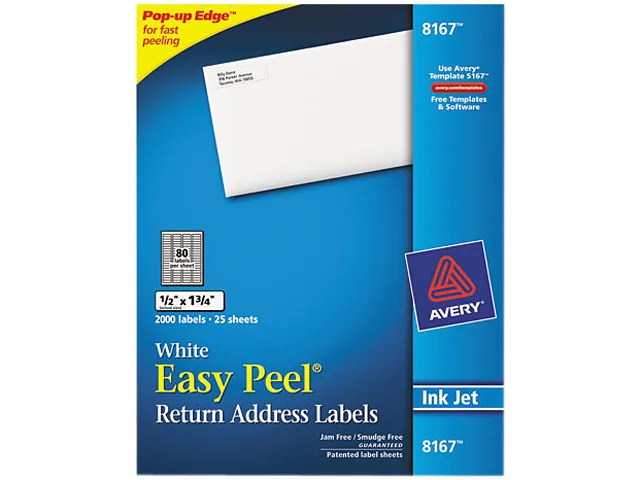 Avery Avery 8167 Easy Peel Address Labels .50" x 1.75" 2000 mailing supply — product photo