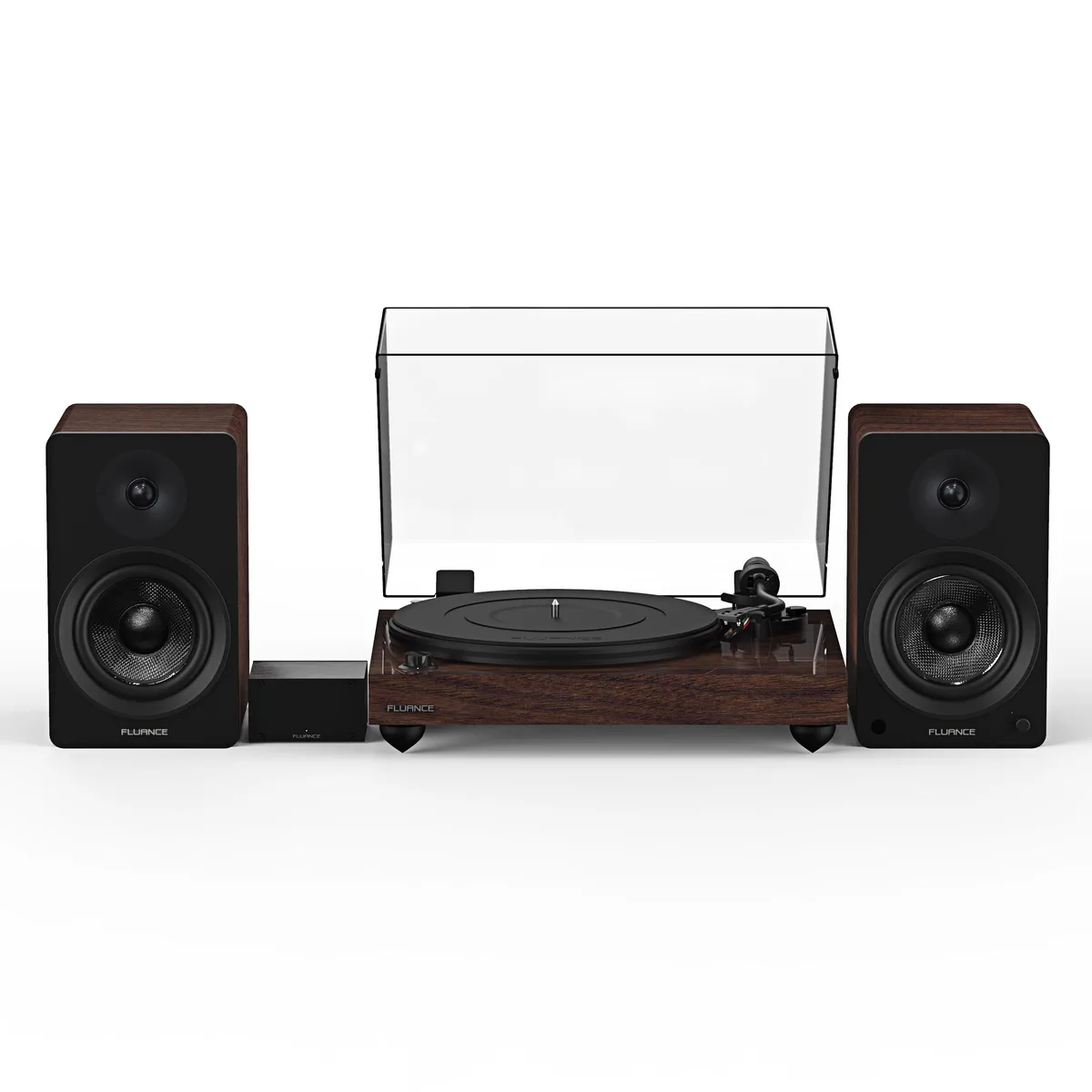 Fluance Fluance RT82WPA41B Turntable, Ortofon OM10, PA10 Preamp, Ai41 Speakers, 90W, Bluetooth, Natural Walnut — product photo