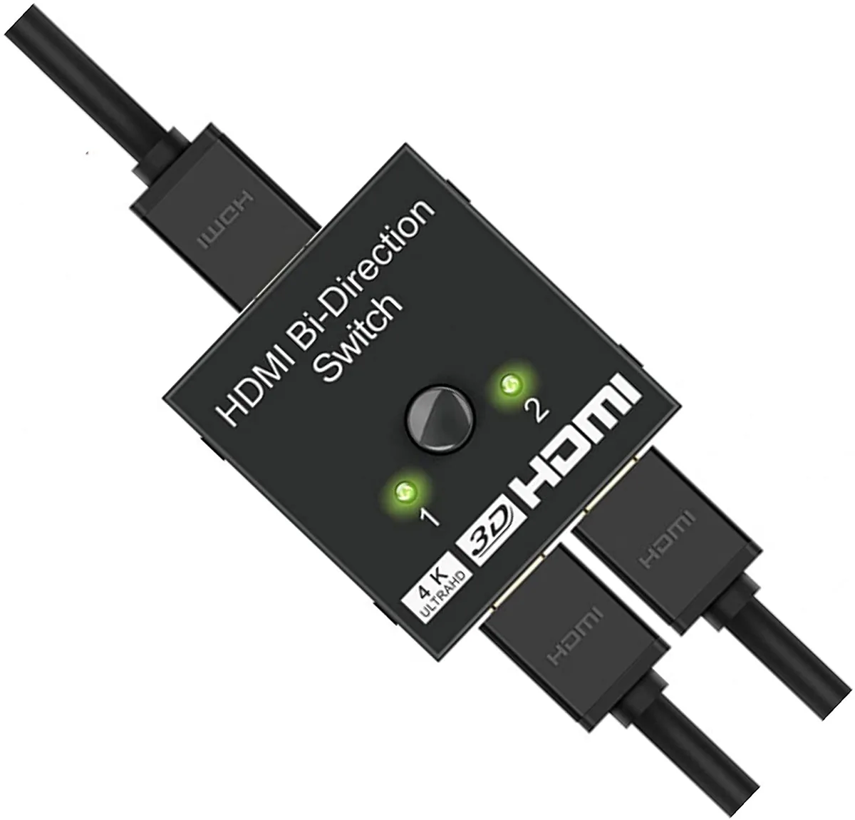 aibileec aibileec HDMI Switch 2 Port 4K 30Hz Bi-Directional Black — product photo