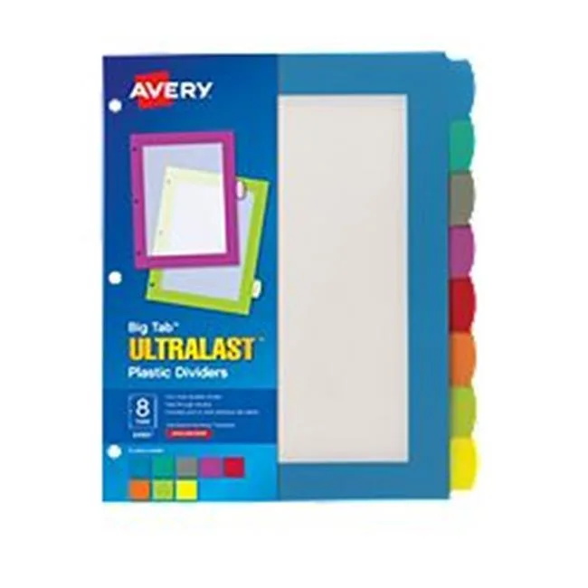 Avery Avery 24901 8-Tab Big Tab Dividers 8.5" x 11" Multicolor accessory — product photo