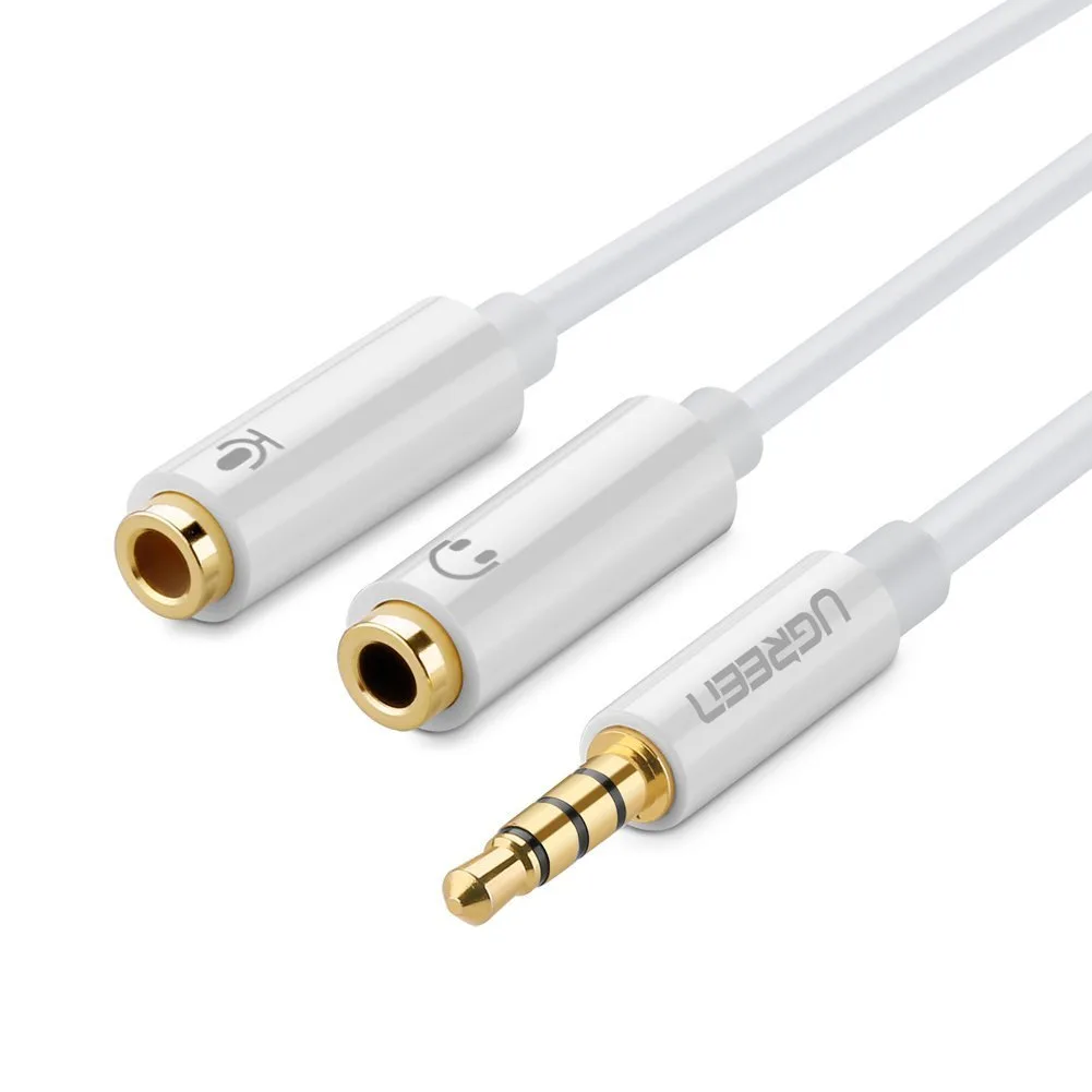 TeKit TeKit 10789 3.5mm Male to Dual Female Y Splitter Cable White — product photo