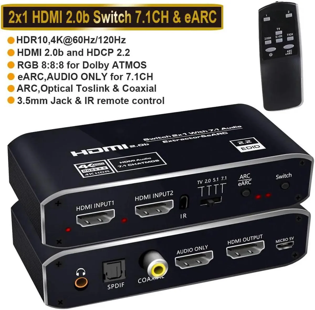 Vszerda Vszerda 4K@60Hz HDMI 2.0b Switch Audio Extractor ARC — product photo