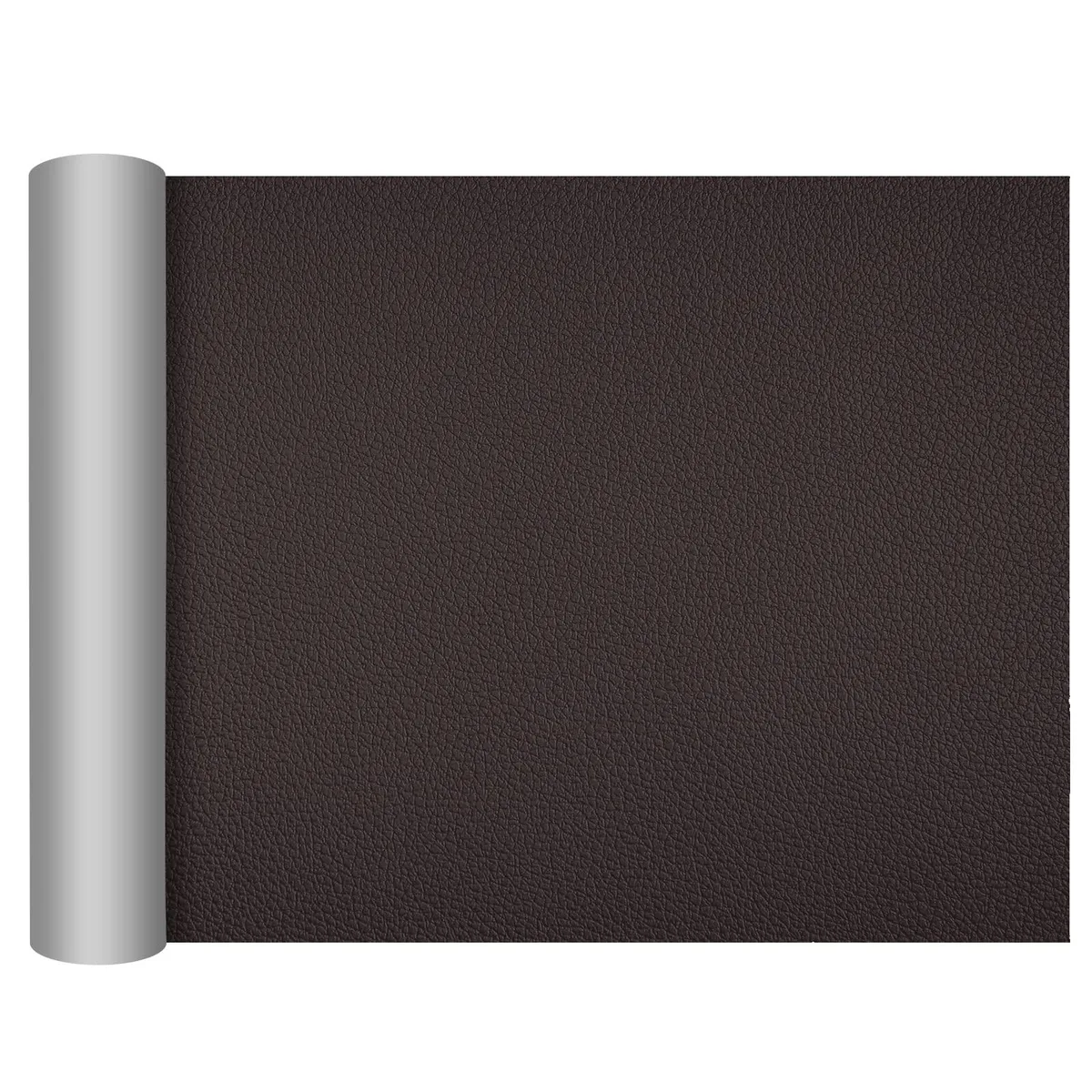 Roll of dark coffee self-adhesive leather repair patch, 17.3 by 78.7 inches, matte textured surface