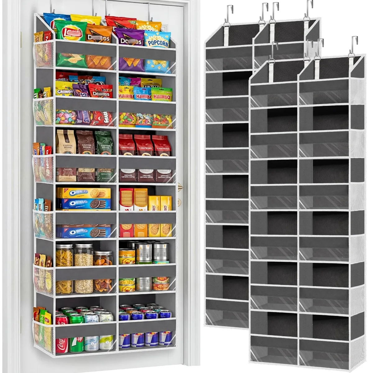 Ofiray-home Ofiray-home Over the Door Organizer 6 Tiers 12 Compartments 20×59×6.9 in Grey — product photo