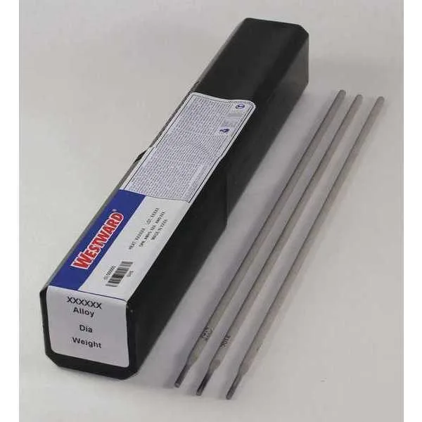 Cardboard tube containing 14 inch carbon steel welding electrodes 5/64 inch diameter