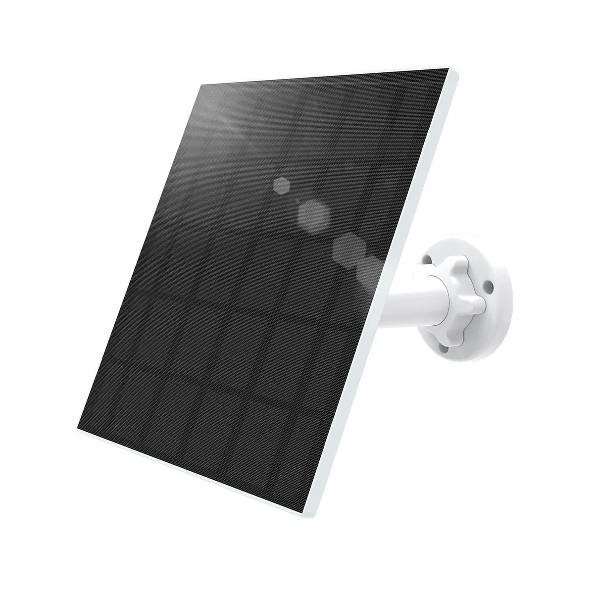 Black rectangular solar panel 7.7 by 6.7 inches thin profile 360° bracket 9.85ft cable