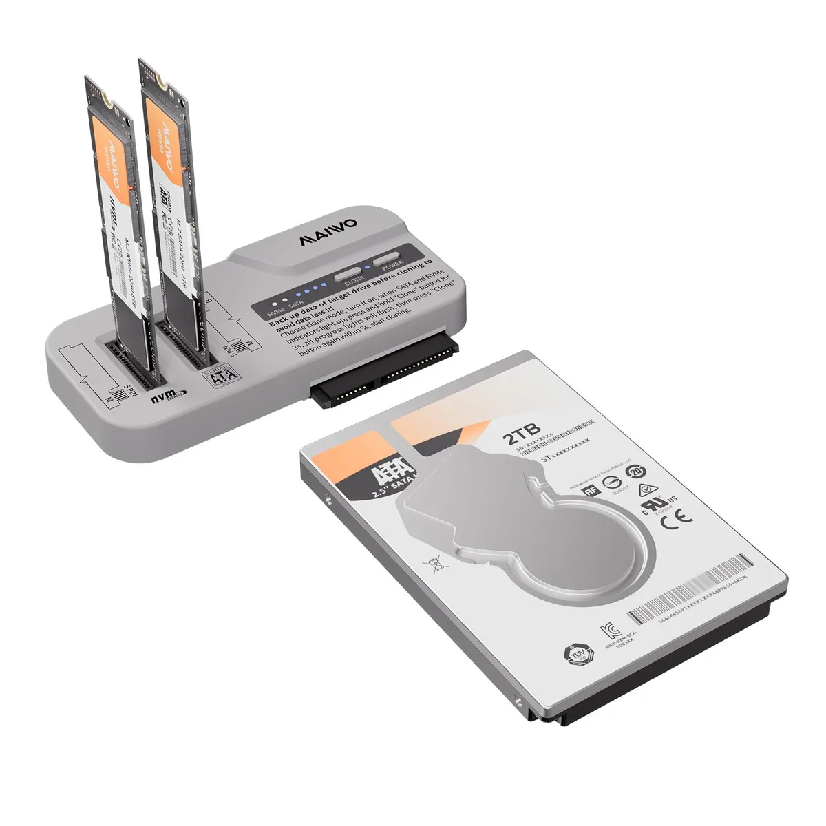 MAIWO MAIWO K10835 M.2 NVMe SATA 2.5 3.5 inch 10Gbps USB 3.2 Gen2 Type-C hard drive adapter — product photo