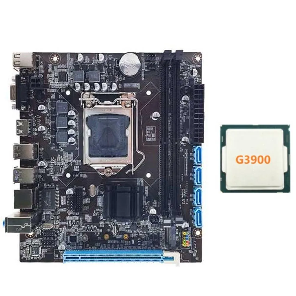 YINGHUA YINGHUA H110 server motherboard LGA1151 + G3900 CPU — product photo