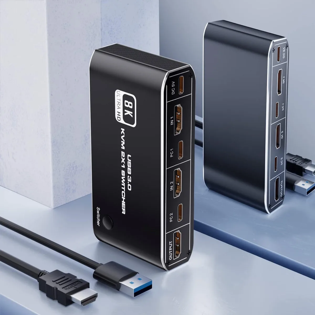 ETECH ETECH 2-Port HDMI 2.1 KVM Switch 4K 120Hz 8K 60Hz USB 3.0 — product photo