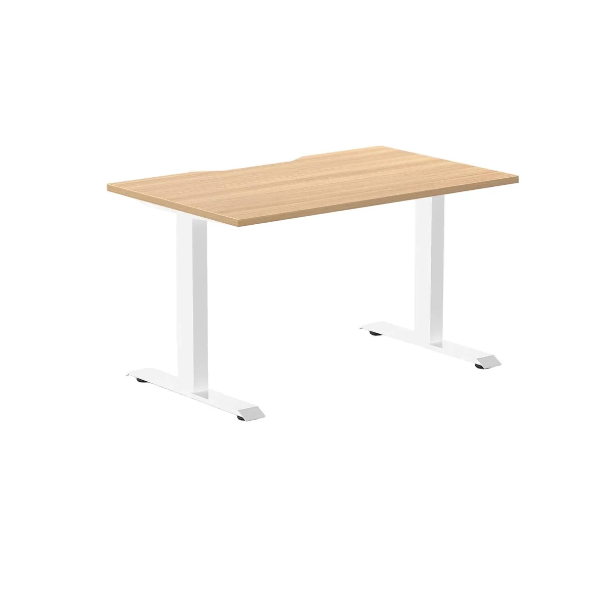 Desky Desky Zero Scalloped Laminate Desk Sublime Teak White 47.2 x 29.5 in — product photo